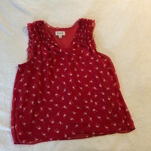 Adorable Pink Flamingo Sleeveless blouse size L